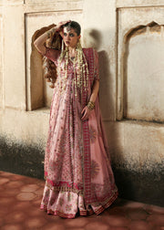 Hussain Rehar Massarat Embroidered Organza Unstitched 3Pc Suit - Roshanara