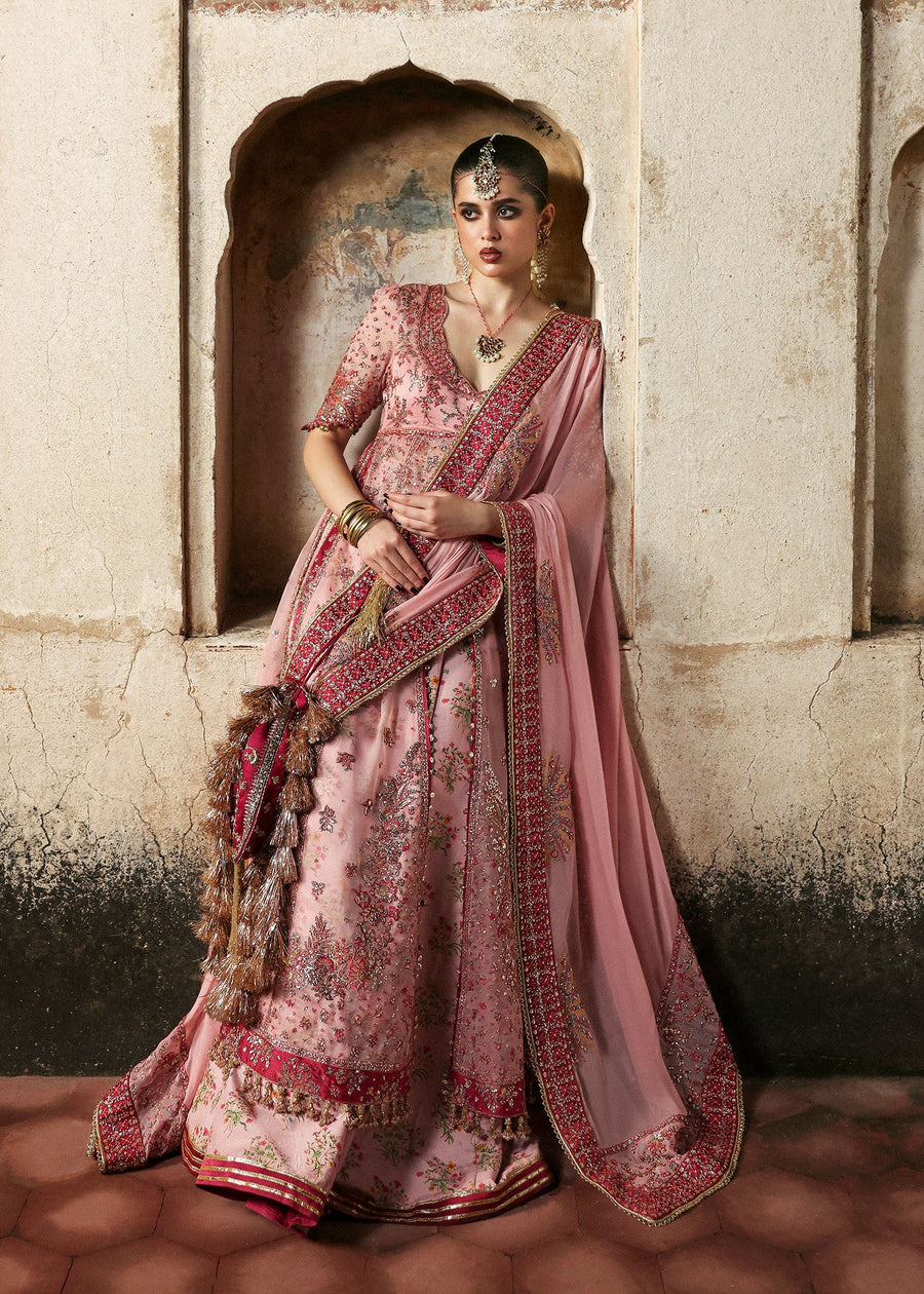 Hussain Rehar Massarat Embroidered Organza Unstitched 3Pc Suit - Roshanara