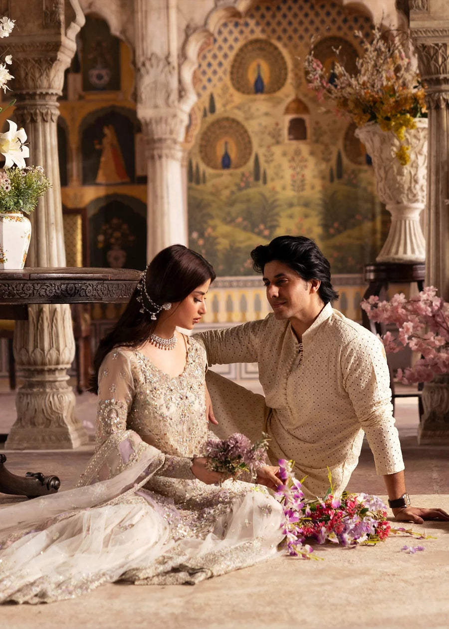 Maahi by Kanwal Malik Embroidered Organza Unstitched 3Pc Suit - ROSHNI