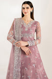 Farasha Fiorella Embroidered Chiffon Unstitched 3Pc Suit - Rosy Spark