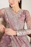 Farasha Fiorella Embroidered Chiffon Unstitched 3Pc Suit - Rosy Spark
