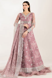 Farasha Fiorella Embroidered Chiffon Unstitched 3Pc Suit - Rosy Spark