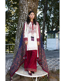 Jugnu Lahore Womenswear Embroidered Khaddar Unstitched 3Pc Suit - Rouge