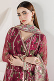 Farasha Fiorella Embroidered Chiffon Unstitched 3Pc Suit - ROUGE REIGN