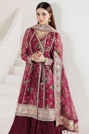 Farasha Fiorella Embroidered Chiffon Unstitched 3Pc Suit - ROUGE REIGN