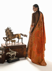 Zainab Chottani Embroidered Marina Twill Unstitched 3Pc Suit D-04 Rovi