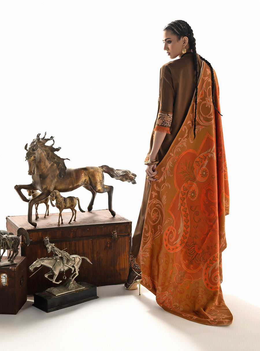 Zainab Chottani Embroidered Marina Twill Unstitched 3Pc Suit D-04 Rovi