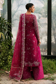 Afrozeh La Fuchsia Embroidered Organza Unstitched 3Pc Suit ALF-25-V1-03 ROWAN