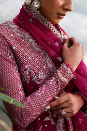Afrozeh La Fuchsia Embroidered Organza Unstitched 3Pc Suit ALF-25-V1-03 ROWAN