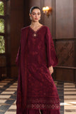 Noor by Saadia Asad Embroidered Linen Unstitched 3Pc Suit D-13 Royal Claret