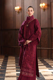 Noor by Saadia Asad Embroidered Linen Unstitched 3Pc Suit D-13 Royal Claret