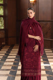 Noor by Saadia Asad Embroidered Linen Unstitched 3Pc Suit D-13 Royal Claret