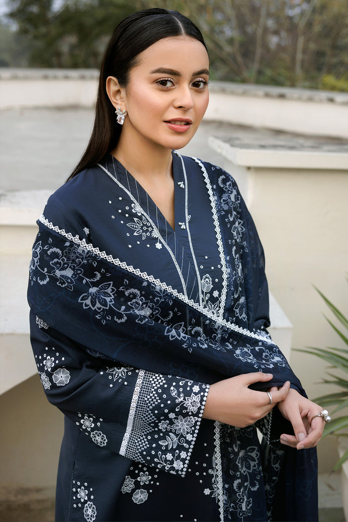 Farasha Summer Weaves Embroidered Lawn Unstitched 3Pc Suit - Royal Lux