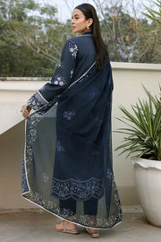 Farasha Summer Weaves Embroidered Lawn Unstitched 3Pc Suit - Royal Lux