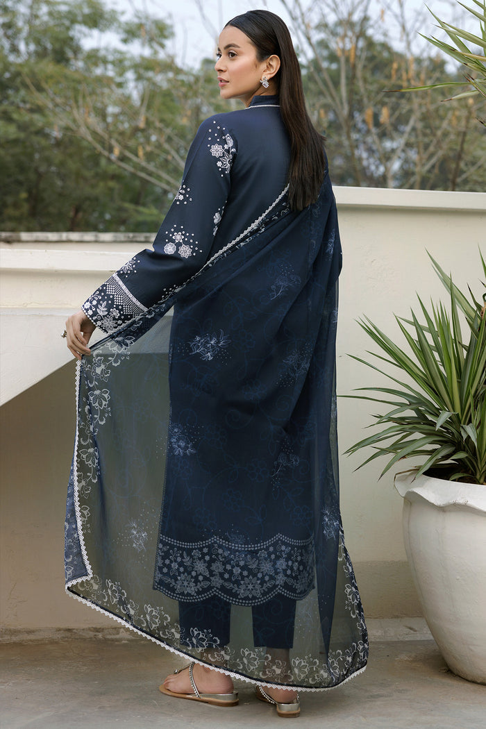 Farasha Summer Weaves Embroidered Lawn Unstitched 3Pc Suit - Royal Lux