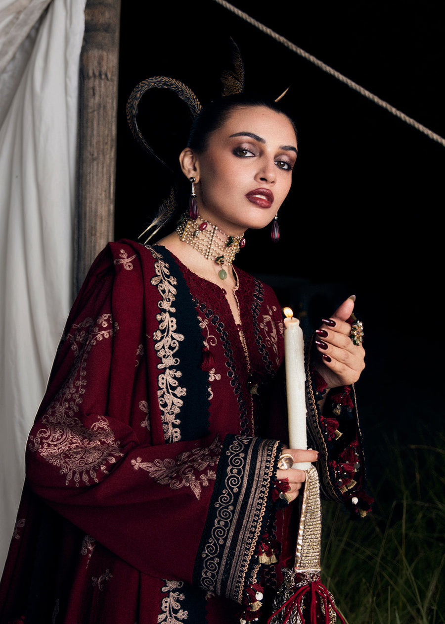 Hussain Rehar Kot Radha Kishan Unstitched Karandi 3Pc Suit - Rubeus
