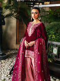 Zainab Chottani Embroidered Velvet Unstitched 3Pc Suit - Rubi