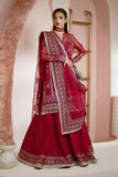 Ayzel Luminara Embroidered Organza Unstitched 3Pc Suit AWF-03 RUBY