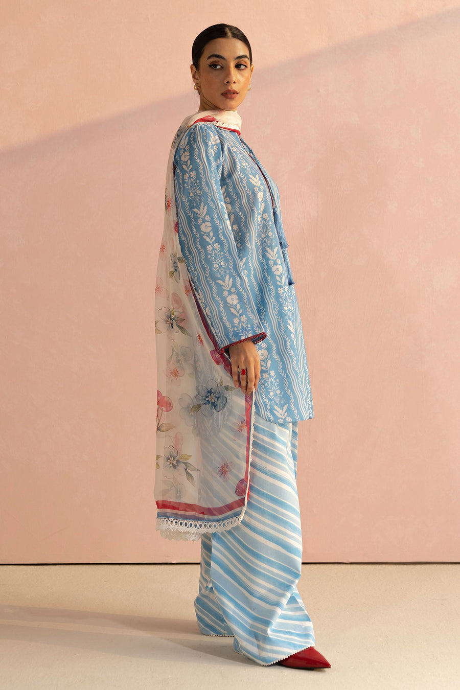 Coco by Zara Shahjahan Prints Unstitched Lawn 3Pc Suit D-09B RUBY