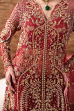 Emaan Adeel Starlit Jewels Unstitched Organza 3Pc Suit - Ruby Veil