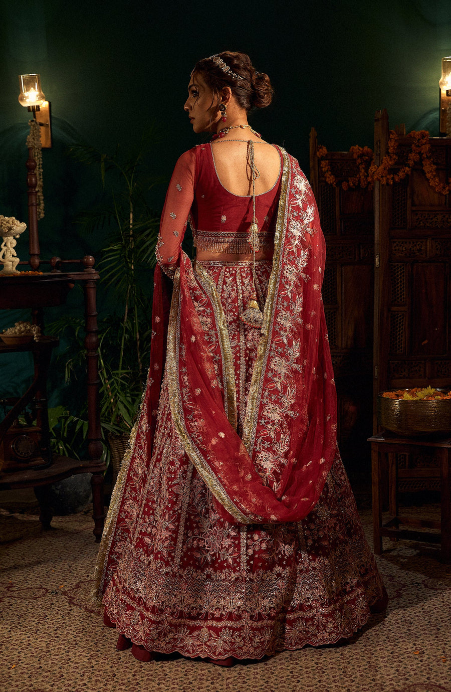 Back design detailing of Ruby Maxi captured on model