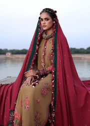 Hussain Rehar Embroidered Karandi Unstitched 3Pc Suit - Rumi