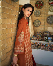 Mushq Broadway Embroidered Jacquard Unstitched 3Pc Suit - Rumi Sunset