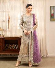 Mushq Sunehri Ramsha Edit Lama Silk Stitched 3Pc Suit - Rumsha