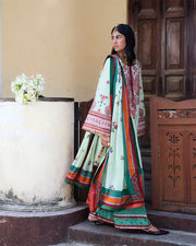 Jugnu by Hussain Rehar Embroidered Lawn Unstitched 3Pc Suit D-07 RUPAL