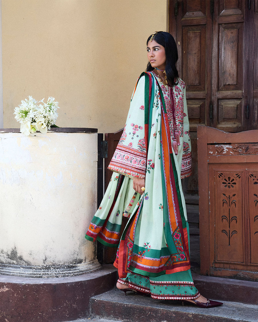 Jugnu by Hussain Rehar Embroidered Lawn Unstitched 3Pc Suit D-07 RUPAL