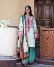 Jugnu by Hussain Rehar Embroidered Lawn Unstitched 3Pc Suit D-07 RUPAL
