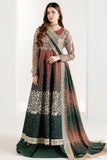 Farasha Fiorella Embroidered Chiffon Unstitched 3Pc Suit - RUSTIC GLOW