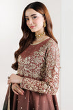 Farasha Fiorella Embroidered Chiffon Unstitched 3Pc Suit - RUSTIC GLOW