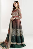Farasha Fiorella Embroidered Chiffon Unstitched 3Pc Suit - RUSTIC GLOW