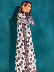 NUREH Unstitched Embroidered Charmeuse Printed Silk 3Pc Suit S-03