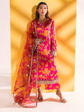 NUREH Unstitched Embroidered Charmeuse Printed Silk 3Pc Suit S-04