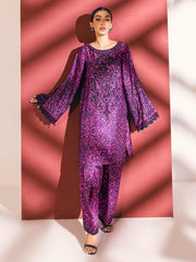 NUREH Unstitched Embroidered Charmeuse Printed Silk 3Pc Suit S-06