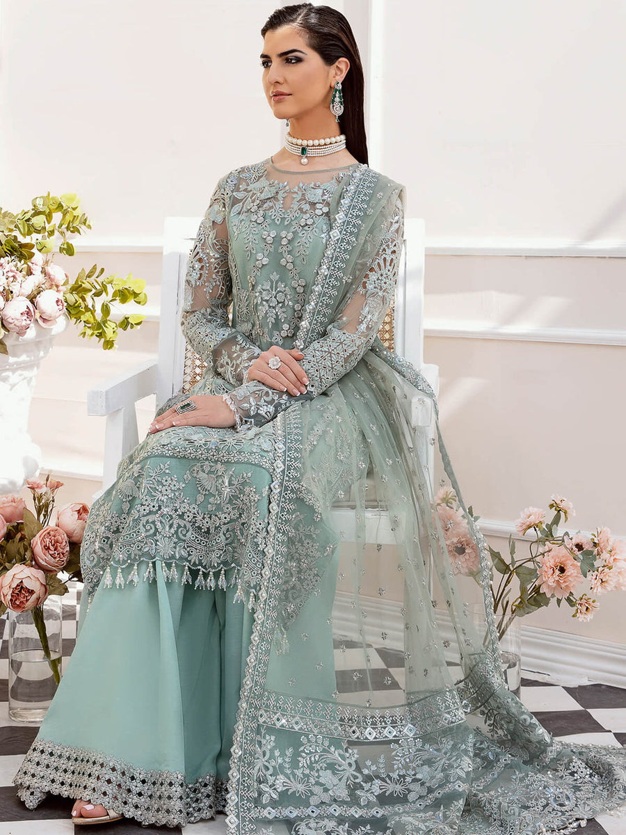 Serene Premium Embroidered Maia 3Pc Net Suit S-1072 Estelle
