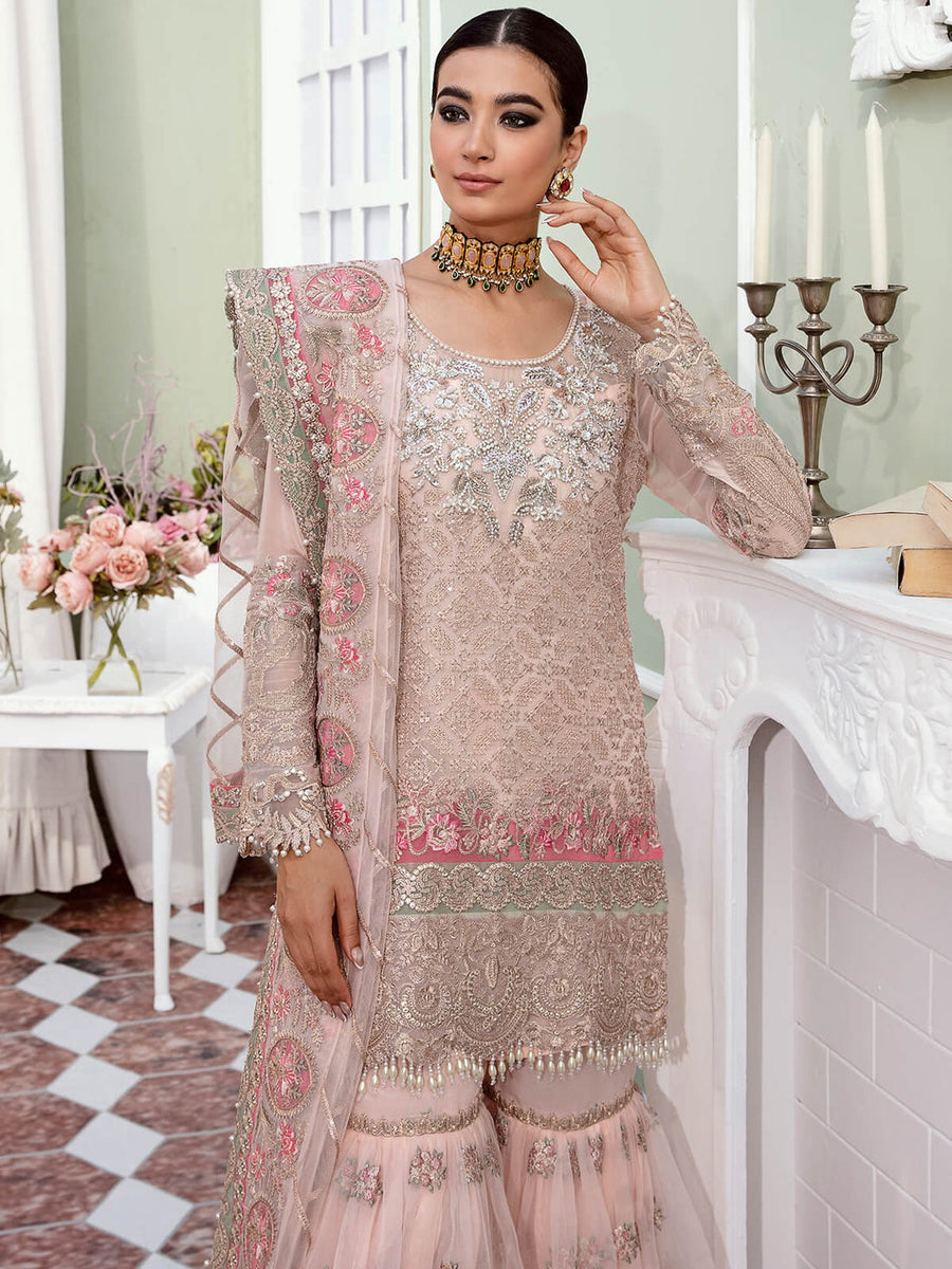 Serene Premium Embroidered Maia 3Pc Chiffon Suit S-1073 Euphemia