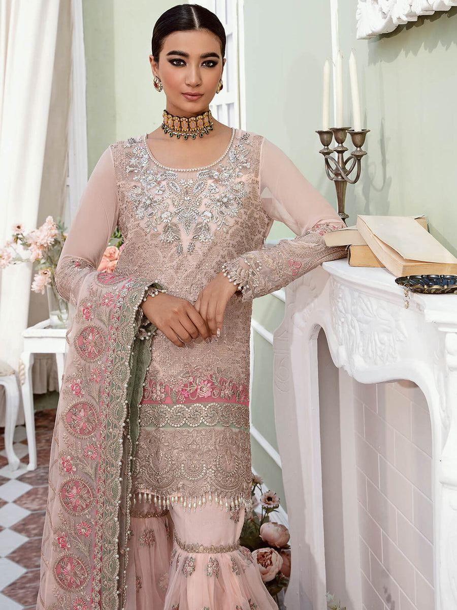 Serene Premium Embroidered Maia 3Pc Chiffon Suit S-1073 Euphemia