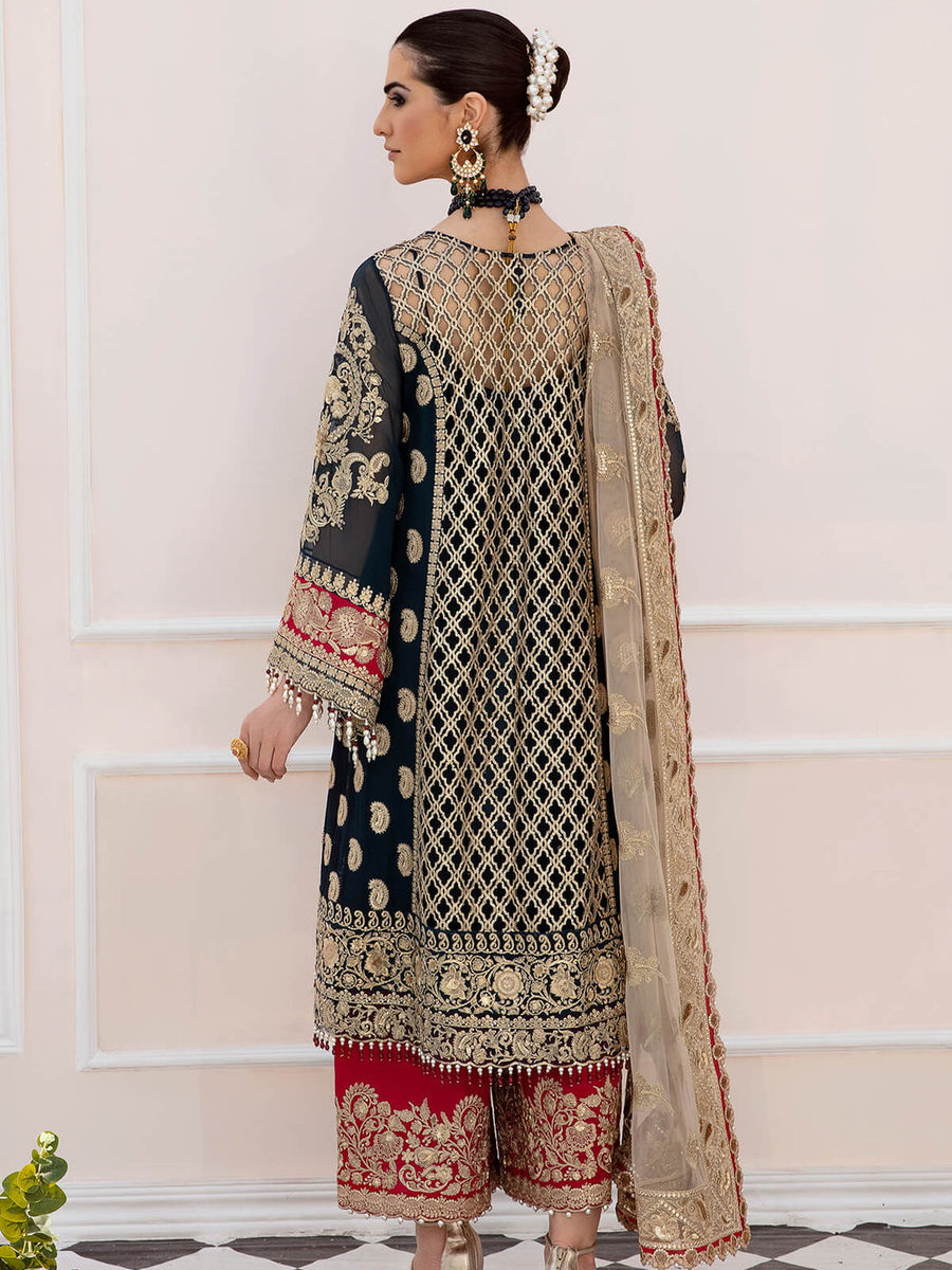 Serene Premium Embroidered Maia 3Pc Chiffon Suit S-1075 Onrique