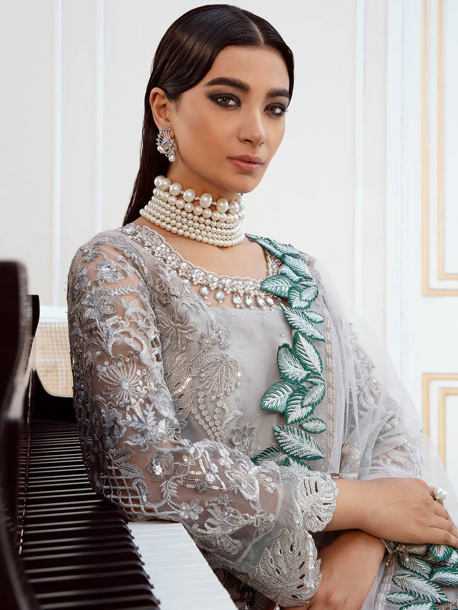 Serene Premium Embroidered Maia 3Pc Net Suit S-1076 Helene