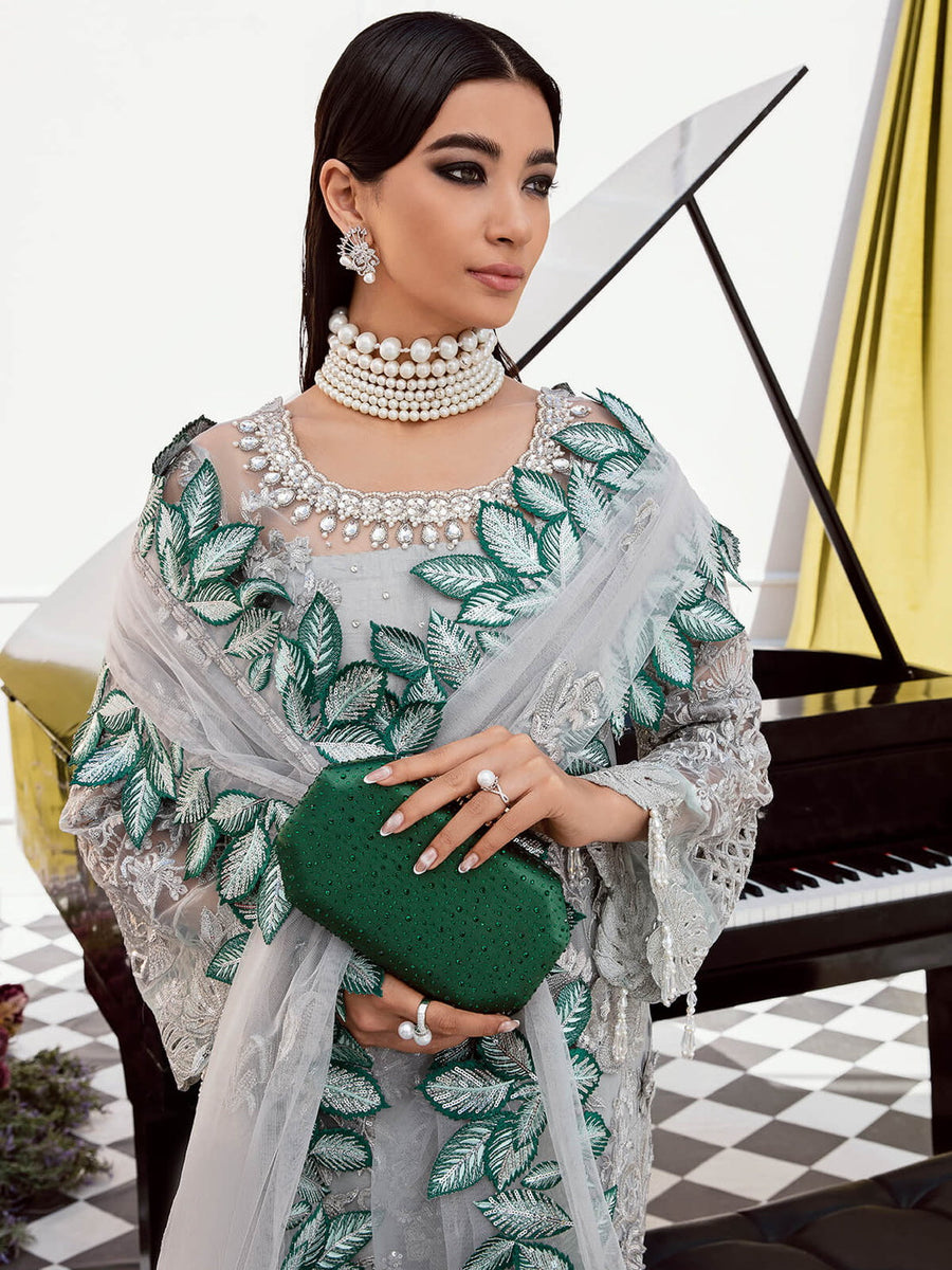Serene Premium Embroidered Maia 3Pc Net Suit S-1076 Helene