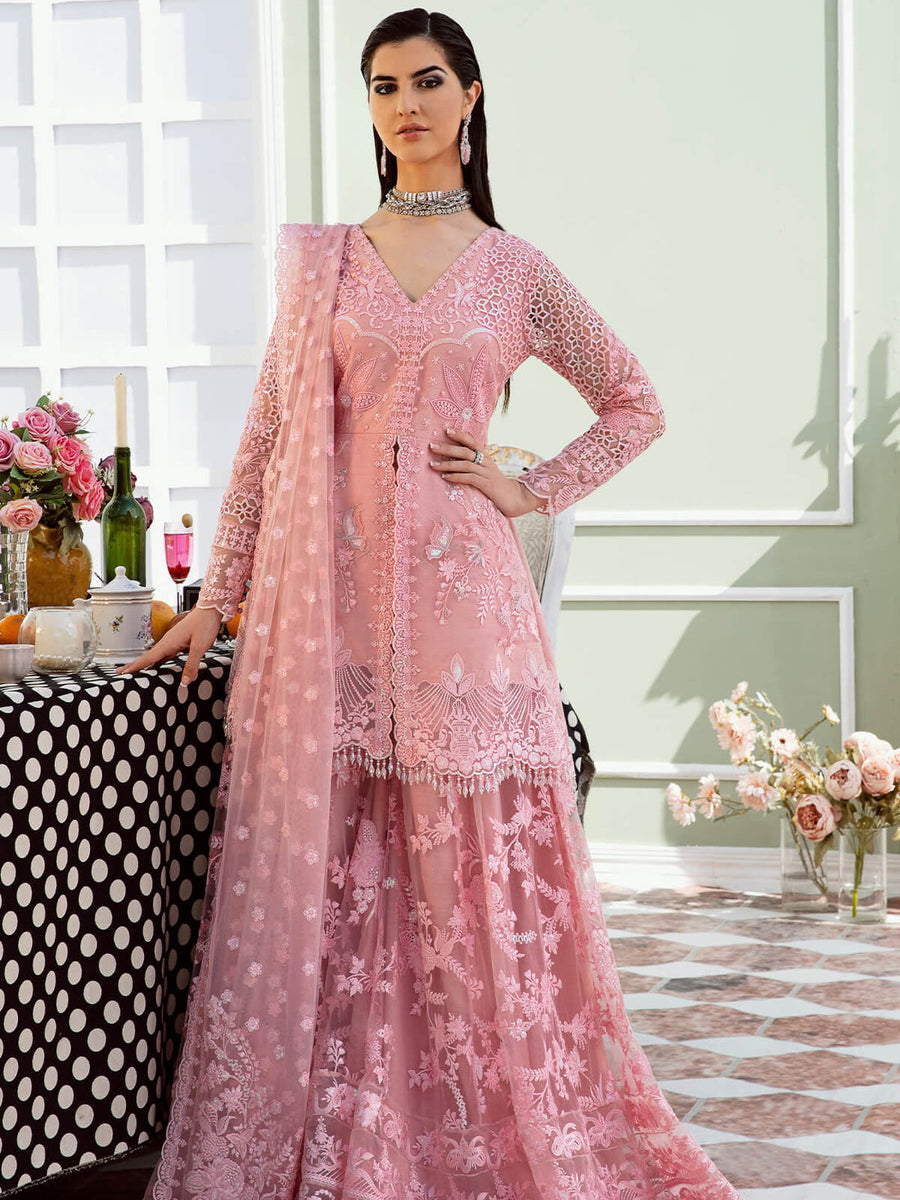 Serene Premium Embroidered Maia 3Pc Net Suit S-1077 Miquelle