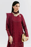 Imrozia Luxe Serene Embroidered Georgette Unstitched 3Pc Suit S-1089 SCARLET