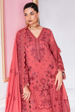 Imrozia Luxe Serene Embroidered Georgette Unstitched 3Pc Suit S-1092 SALMON