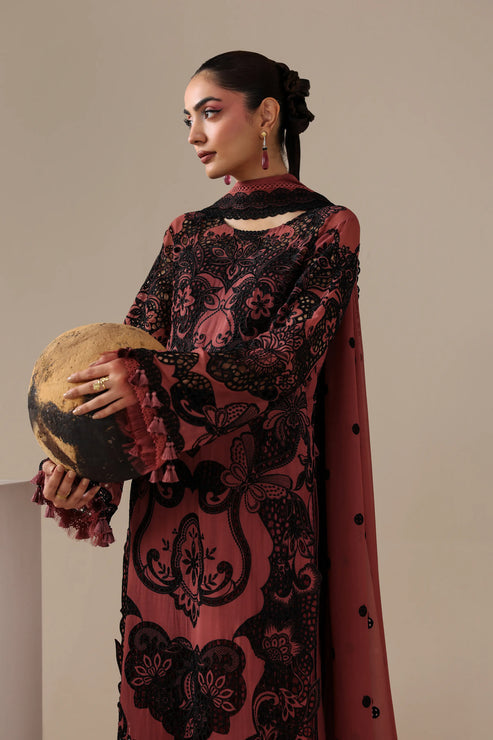 Imrozia Serene Luxe Noire Embroidered Georgette Unstitched 3Pc Suit S-1099 Velours