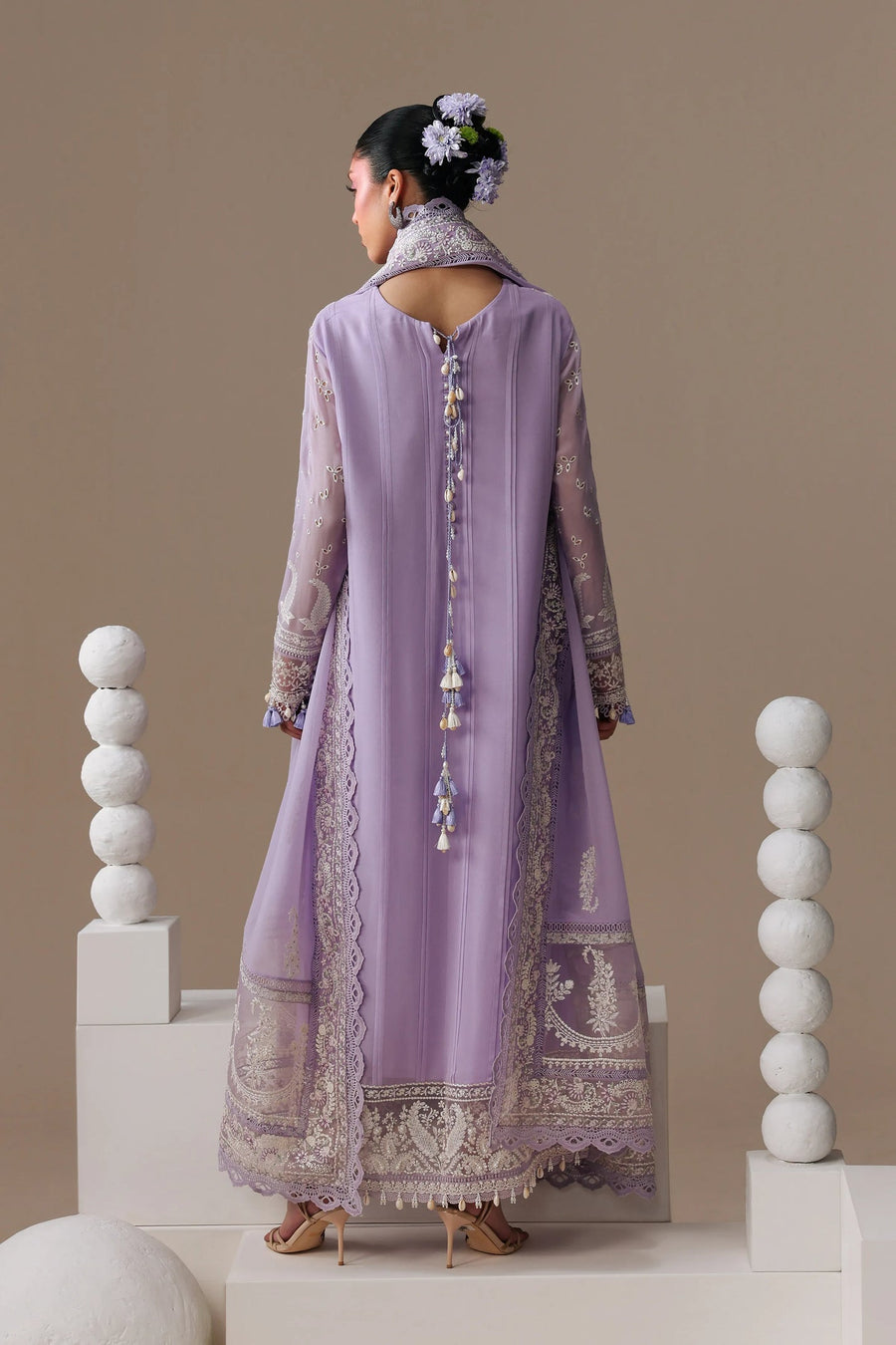Imrozia Serene Luxe Noire Embroidered Georgette Unstitched 3Pc Suit S-1100 Élodie