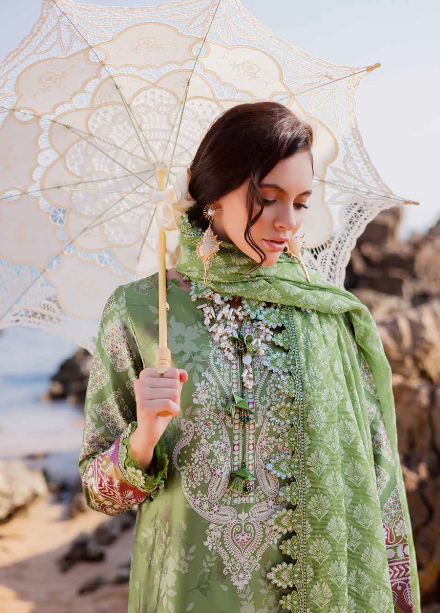 Nureh The Silk Unstitched Embroidered Luxury Silk 3Pc Suit S-23