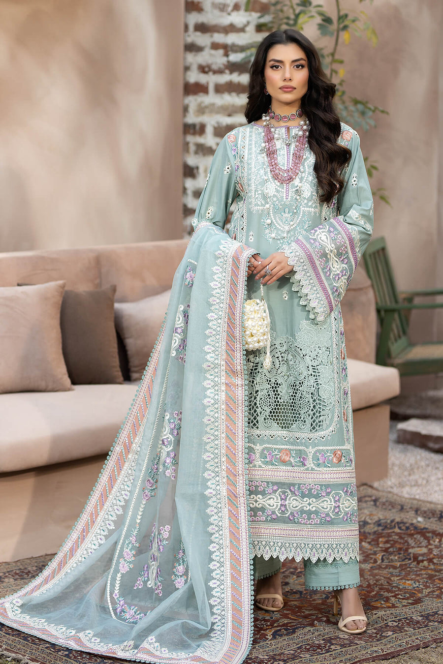 Gulposh by Serene Premium Embroidered Lawn Unstitched 3Pc Suit S.L 49 Mirha